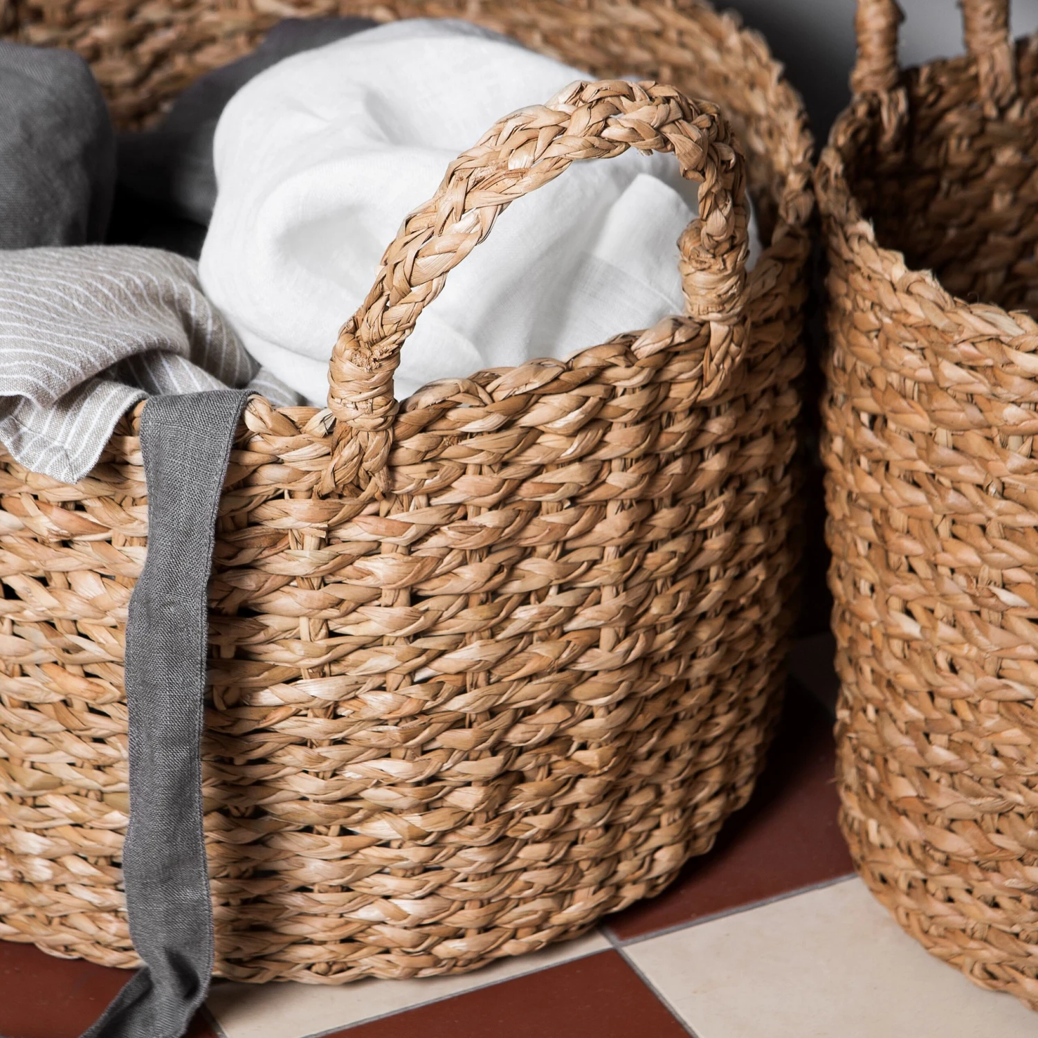 Korb Abaca Rund Griff 2 Korb Abaca Rund Griff – Bild 2