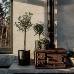 Blumentopf/Teller Polystone Klein Schwarz -Günstig Haushaltsgegenstände 373916 34163 scaled