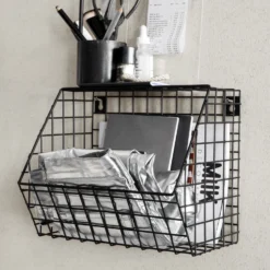 Wandkorb Für Gitternetz 22x30 Cm Schwarz -Günstig Haushaltsgegenstände 374701 16971 3 scaled