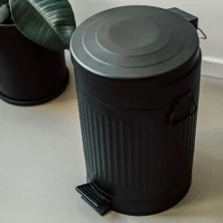 Pedal-Eimer Metall Schwarz 12 L -Günstig Haushaltsgegenstände 375683 35558 scaled