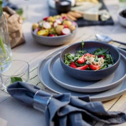 Teller Bruno Steingut 28 Cm Grau -Günstig Haushaltsgegenstände 400585 25691 scaled