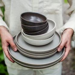 Schüssel Bruno Steingut 22 Cm Grau -Günstig Haushaltsgegenstände 400587 27514 scaled