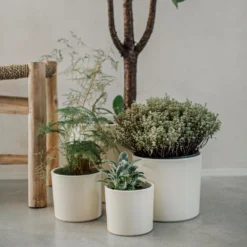 Blumentopf Glasiert 13 Cm Creme -Günstig Haushaltsgegenstände 400888 28334 scaled