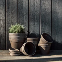 Blumentopf Terrakotta Grau Ø 18 Cm -Günstig Haushaltsgegenstände 401509 33425 scaled