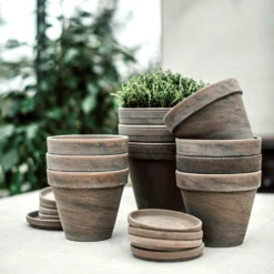 Blumentopf Terrakotta Grau Ø 18 Cm -Günstig Haushaltsgegenstände 401509 33559 scaled