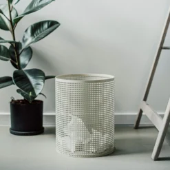 Papierkorb Perforiert Ø 24 Cm Beige -Günstig Haushaltsgegenstände 402262 35502 scaled