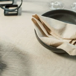 Tischdecke Leinenmix Ø145 Cm Hafer -Günstig Haushaltsgegenstände 402297 35878 scaled