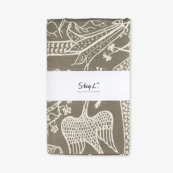 Tischdecke Stig Lindberg 140 X 250 Cm Poème D'Amour Hell Khaki Grün