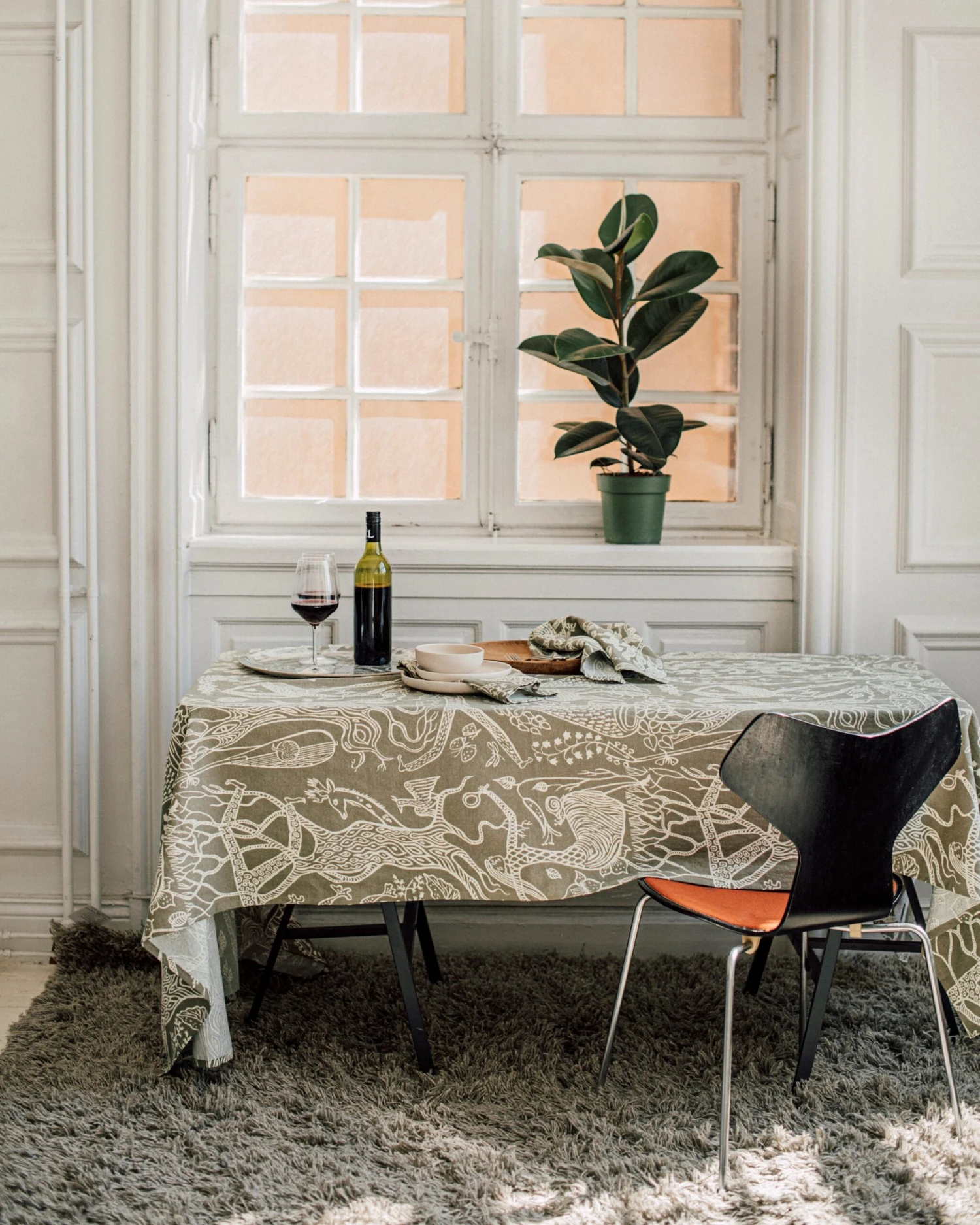 Tischdecke Stig Lindberg 140 X 250 Cm Poème D'Amour Hell Khaki Grün 6 Tischdecke Stig Lindberg 140 X 250 Cm Poème D'Amour Hell Khaki Grün – Bild 6