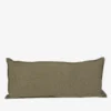 Kissen Struktur Leinen-Mix 30x70 Dunkles Khaki-Grün